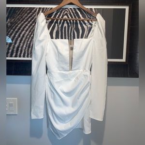 NWT Michael Costello x REVOLVE Racquel Mini Dress in Ivory